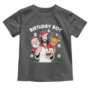 Birthday Boy Jesus Christmas Toddler T Shirt Christian Xmas TS10 Dark Heather Print Your Wear