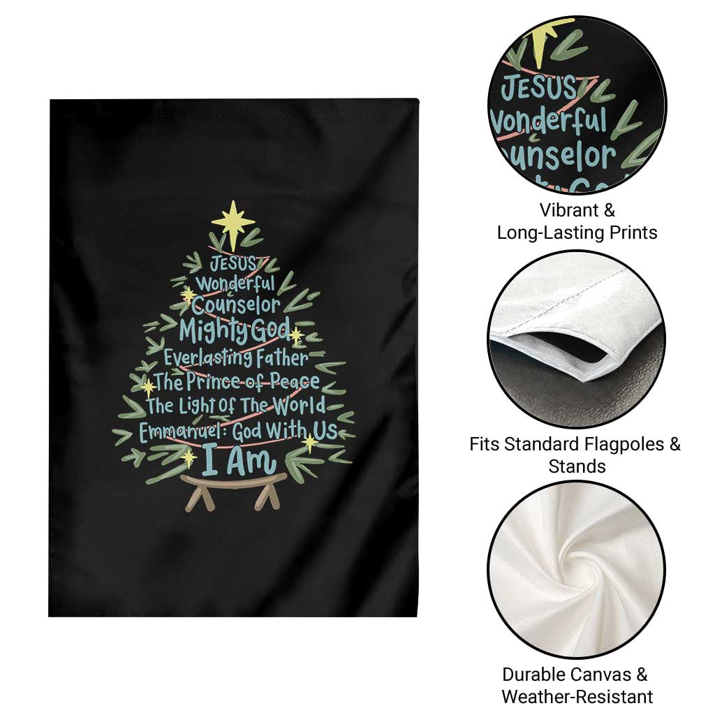 Jesus Names Christmas Tree Garden Flag Christian Bible Verse Xmas TS10 Print Your Wear