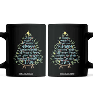 Jesus Names Christmas Tree Coffee Mug Christian Bible Verse Xmas TS10 Black Print Your Wear