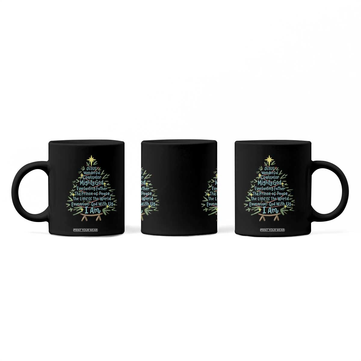 Jesus Names Christmas Tree Coffee Mug Christian Bible Verse Xmas TS10 Print Your Wear