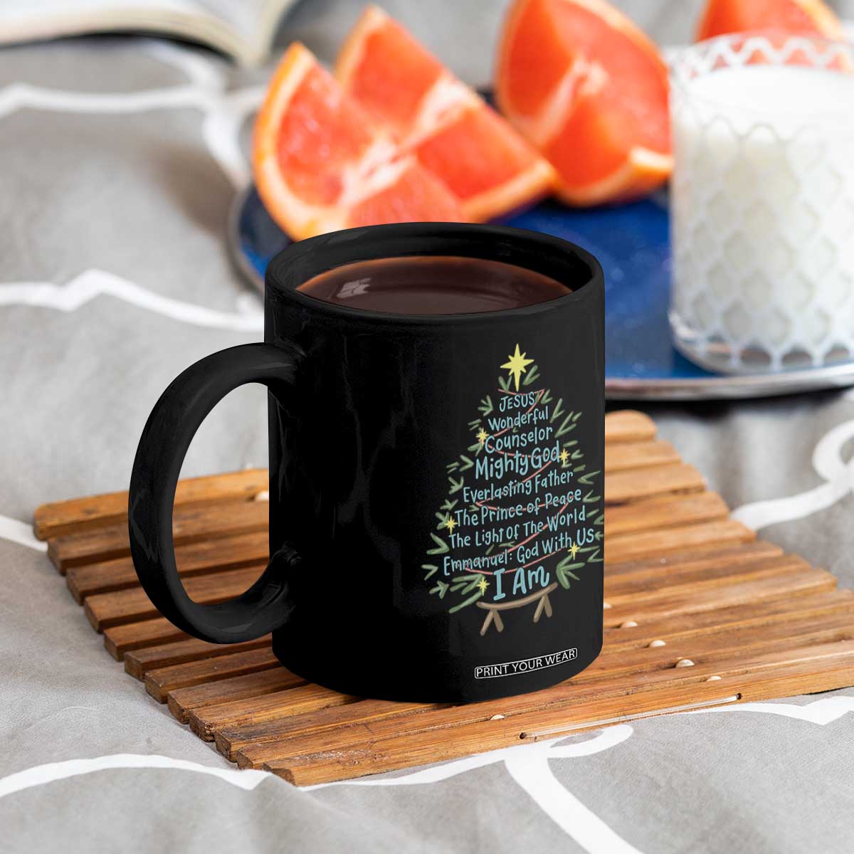 Jesus Names Christmas Tree Coffee Mug Christian Bible Verse Xmas TS10 Print Your Wear