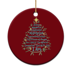 Jesus Names Christmas Tree Ceramic Ornament Christian Bible Verse Xmas TS10 1pc Red Print Your Wear