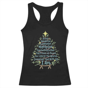 Jesus Names Christmas Tree Racerback Tank Top Christian Bible Verse Xmas TS10 Black Print Your Wear