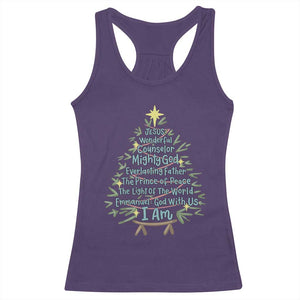 Jesus Names Christmas Tree Racerback Tank Top Christian Bible Verse Xmas TS10 Purple Print Your Wear