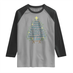 Jesus Names Christmas Tree Raglan Shirt Christian Bible Verse Xmas TS10 Sport Gray Black Print Your Wear