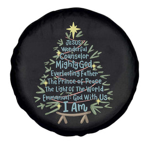 Jesus Names Christmas Tree Spare Tire Cover Christian Bible Verse Xmas TS10 Print Your Wear