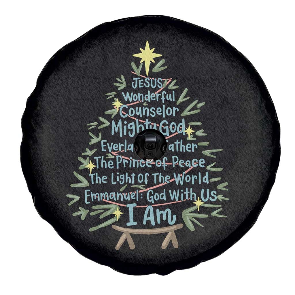 Jesus Names Christmas Tree Spare Tire Cover Christian Bible Verse Xmas TS10 Print Your Wear