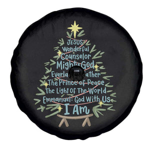 Jesus Names Christmas Tree Spare Tire Cover Christian Bible Verse Xmas TS10 Print Your Wear
