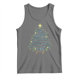 Jesus Names Christmas Tree Tank Top Christian Bible Verse Xmas TS10 Black Heather Print Your Wear