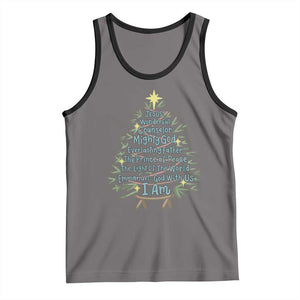 Jesus Names Christmas Tree Tank Top Christian Bible Verse Xmas TS10 Deep Heather Black Print Your Wear