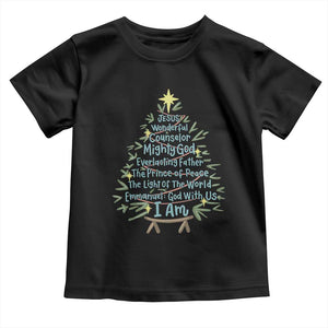 Jesus Names Christmas Tree Toddler T Shirt Christian Bible Verse Xmas TS10 Black Print Your Wear