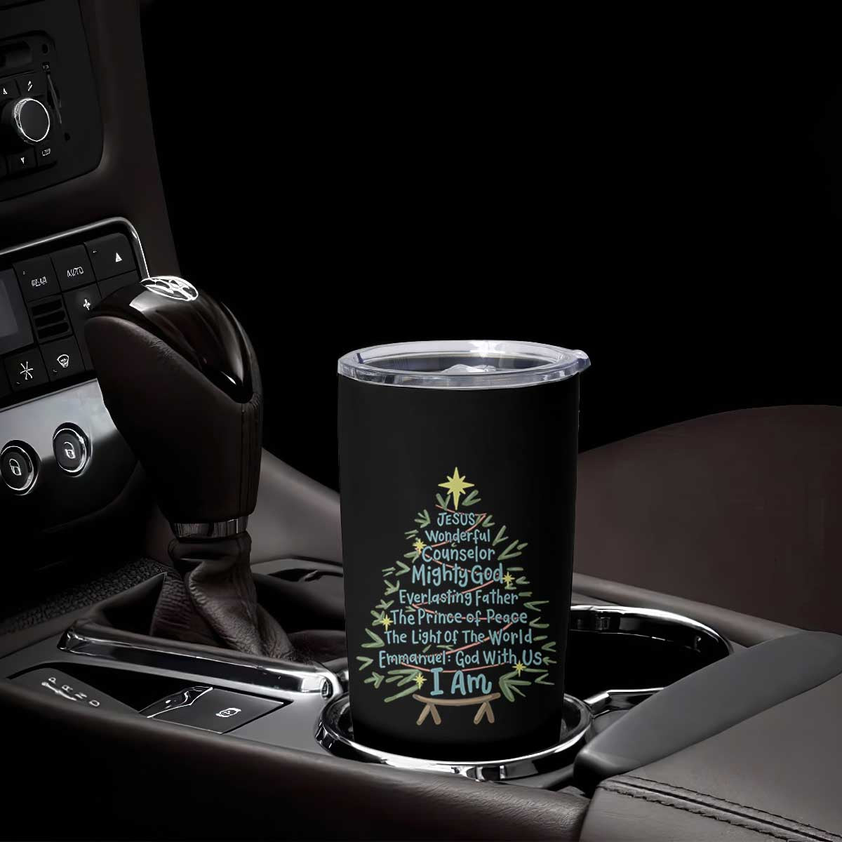 Jesus Names Christmas Tree Tumbler Cup Christian Bible Verse Xmas TS10 Print Your Wear