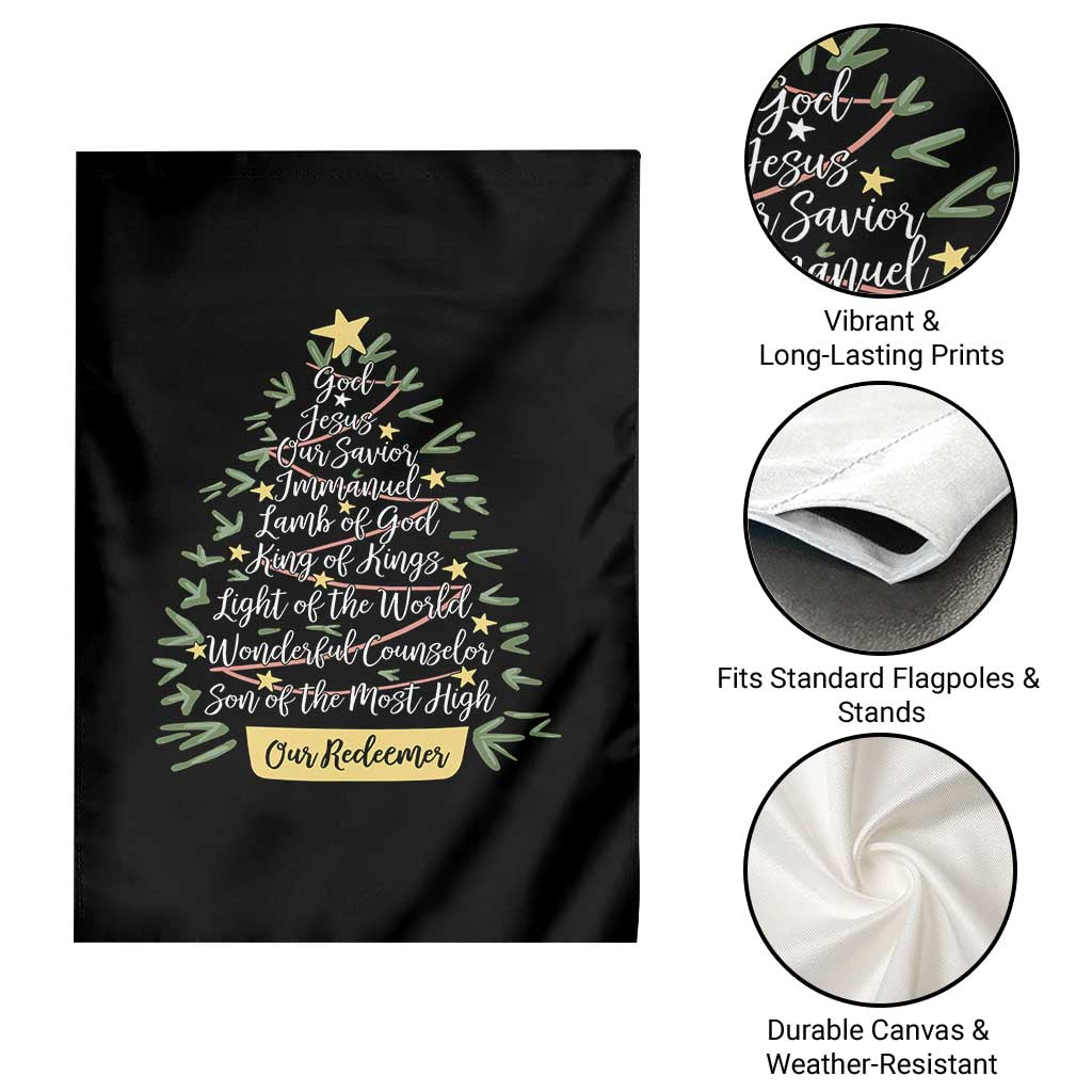 Christmas Christian Garden Flag Jesus Names Tree Religious Faith TS10 Print Your Wear
