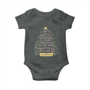 Christmas Christian Baby Onesie Jesus Names Tree Religious Faith TS10 Dark Heather Print Your Wear