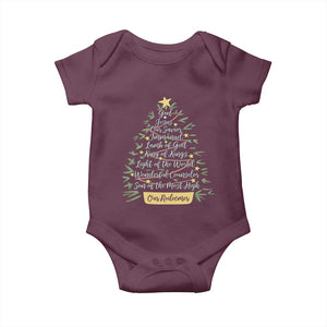 Christmas Christian Baby Onesie Jesus Names Tree Religious Faith TS10 Maroon Print Your Wear