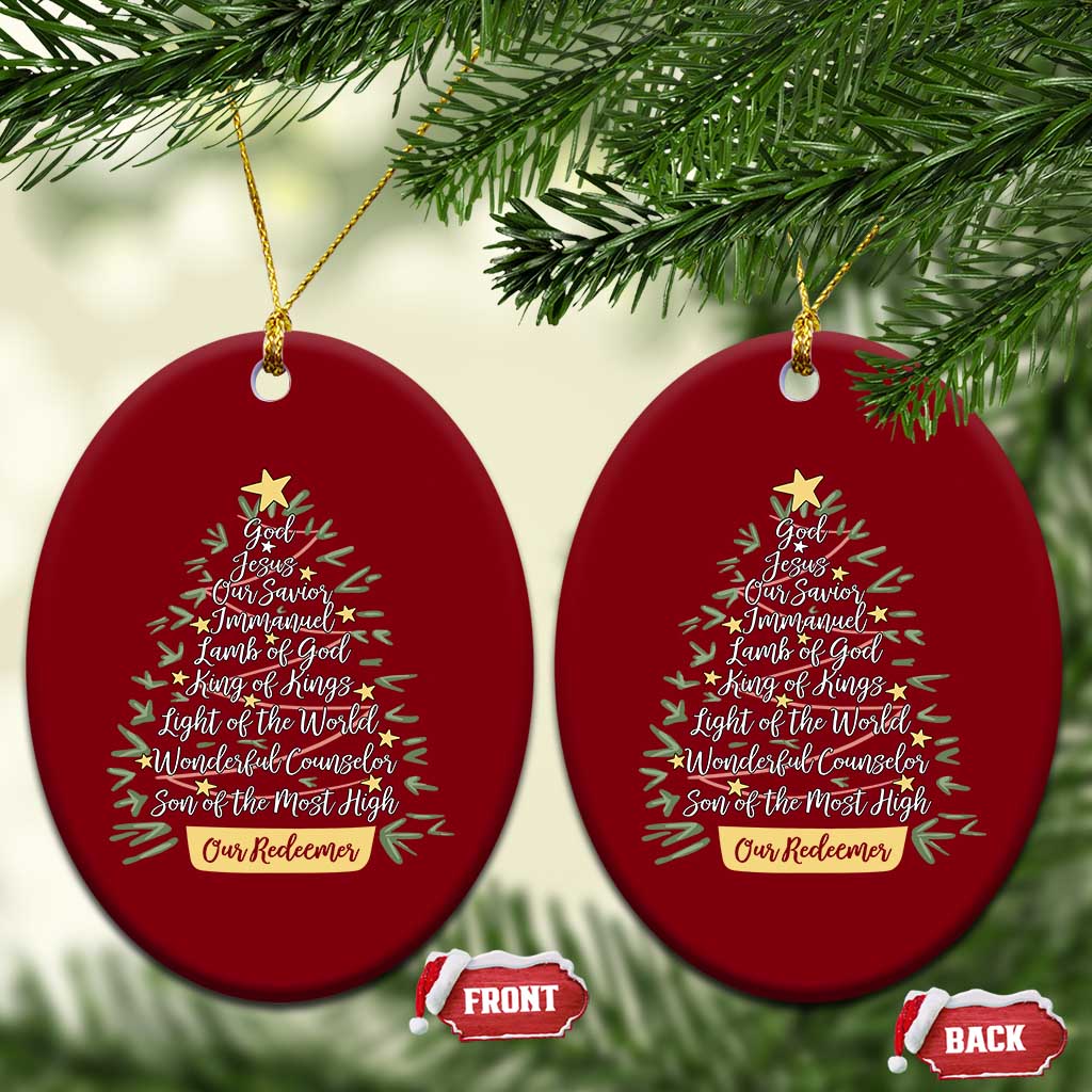 Christmas Christian Ceramic Ornament Jesus Names Tree Religious Faith TS10 Print Your Wear