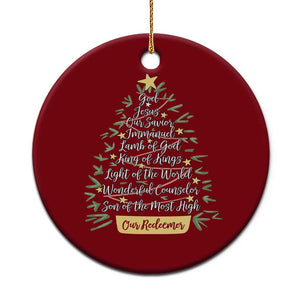 Christmas Christian Ceramic Ornament Jesus Names Tree Religious Faith TS10 1pc Red Print Your Wear