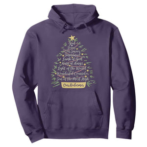 Christmas Christian Hoodie Jesus Names Tree Religious Faith TS10 Purple Print Your Wear