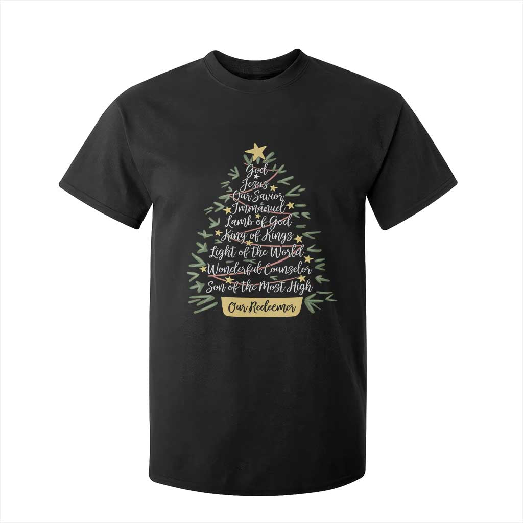 Christmas Christian T Shirt For Kid Jesus Names Tree Religious Faith TS10 Black Print Your Wear