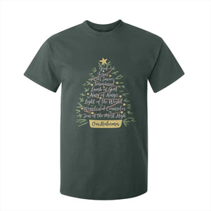Christmas Christian T Shirt For Kid Jesus Names Tree Religious Faith TS10 Dark Forest Green Print Your Wear