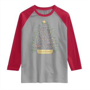 Christmas Christian Raglan Shirt Jesus Names Tree Religious Faith TS10 Sport Gray Red Print Your Wear
