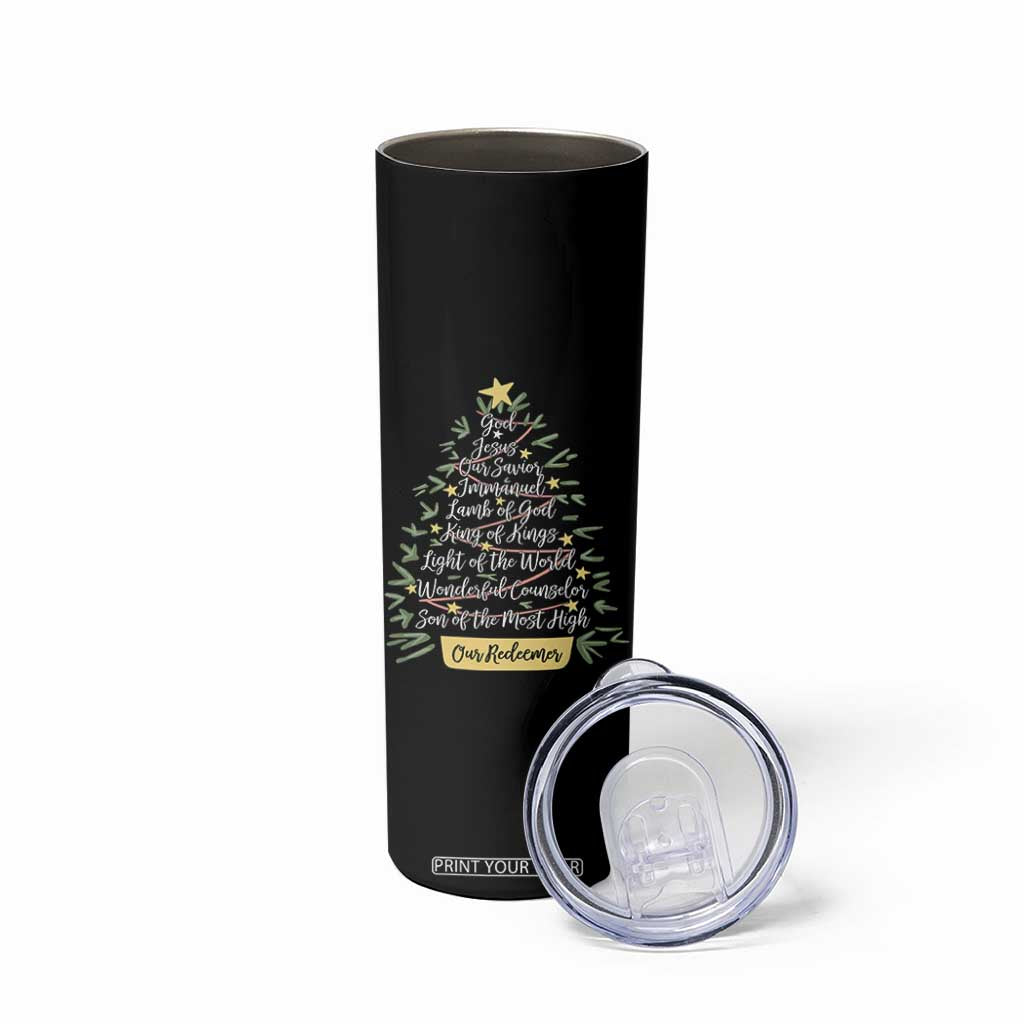 Christmas Christian Skinny Tumbler Jesus Names Tree Religious Faith TS10 Print Your Wear