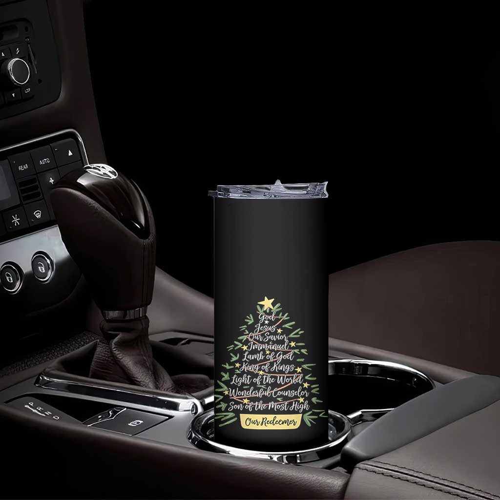 Christmas Christian Skinny Tumbler Jesus Names Tree Religious Faith TS10 Print Your Wear