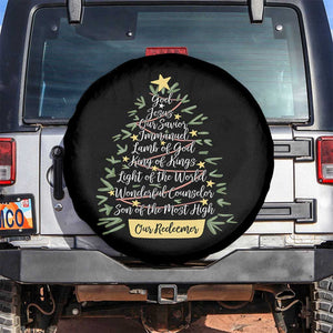 Christmas Christian Spare Tire Cover Jesus Names Tree Religious Faith TS10 No hole Black Print Your Wear