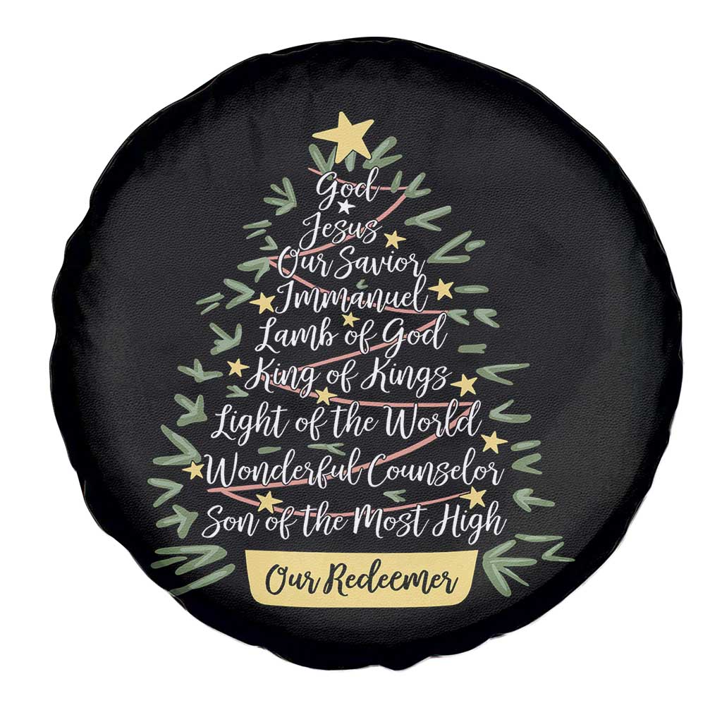 Christmas Christian Spare Tire Cover Jesus Names Tree Religious Faith TS10 Print Your Wear