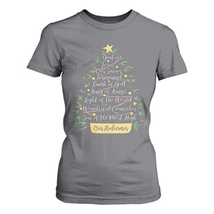 Christmas Christian T Shirt For Women Jesus Names Tree Religious Faith TS10 Charcoal Print Your Wear