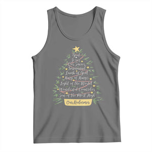 Christmas Christian Tank Top Jesus Names Tree Religious Faith TS10 Black Heather Print Your Wear