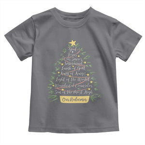 Christmas Christian Toddler T Shirt Jesus Names Tree Religious Faith TS10 Charcoal Print Your Wear