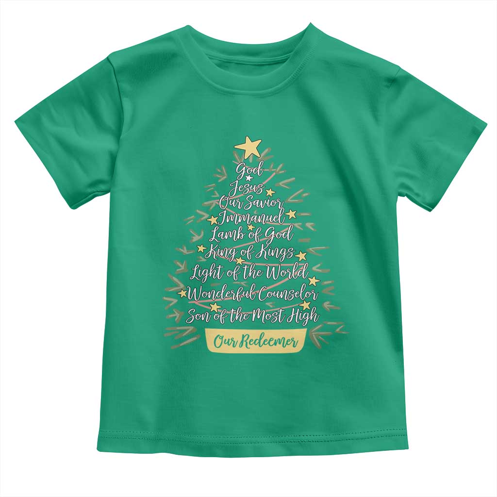 Christmas Christian Toddler T Shirt Jesus Names Tree Religious Faith TS10 Irish Green Print Your Wear