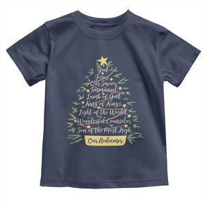 Christmas Christian Toddler T Shirt Jesus Names Tree Religious Faith TS10 Navy Print Your Wear