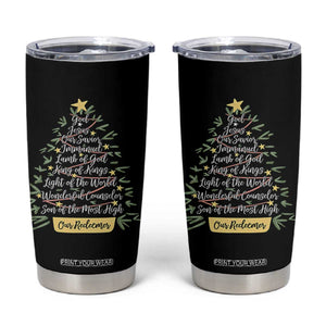 Christmas Christian Tumbler Cup Jesus Names Tree Religious Faith TS10 Black Print Your Wear