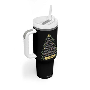 Christmas Christian Tumbler With Handle Jesus Names Tree Religious Faith TS10 Print Your Wear