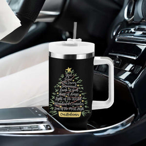 Christmas Christian Tumbler With Handle Jesus Names Tree Religious Faith TS10 Print Your Wear