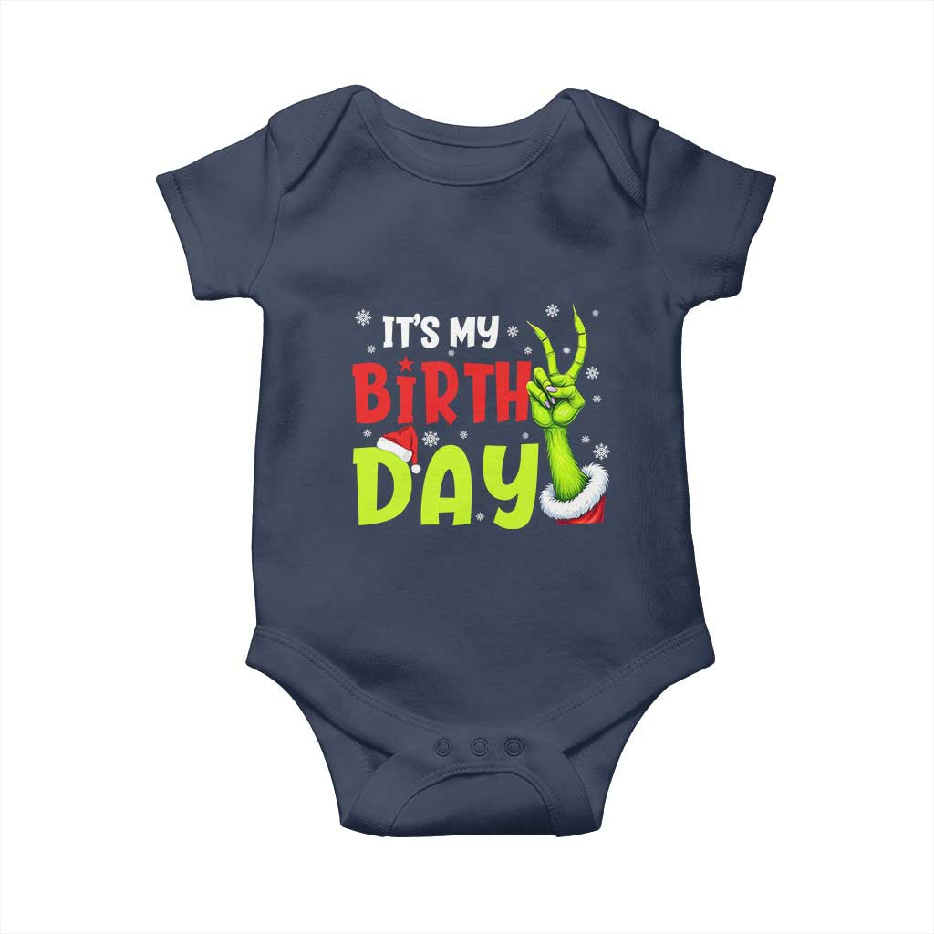 It's My Birthday Christmas Baby Onesie Funny Bday Xmas TS10 Navy Print Your Wear