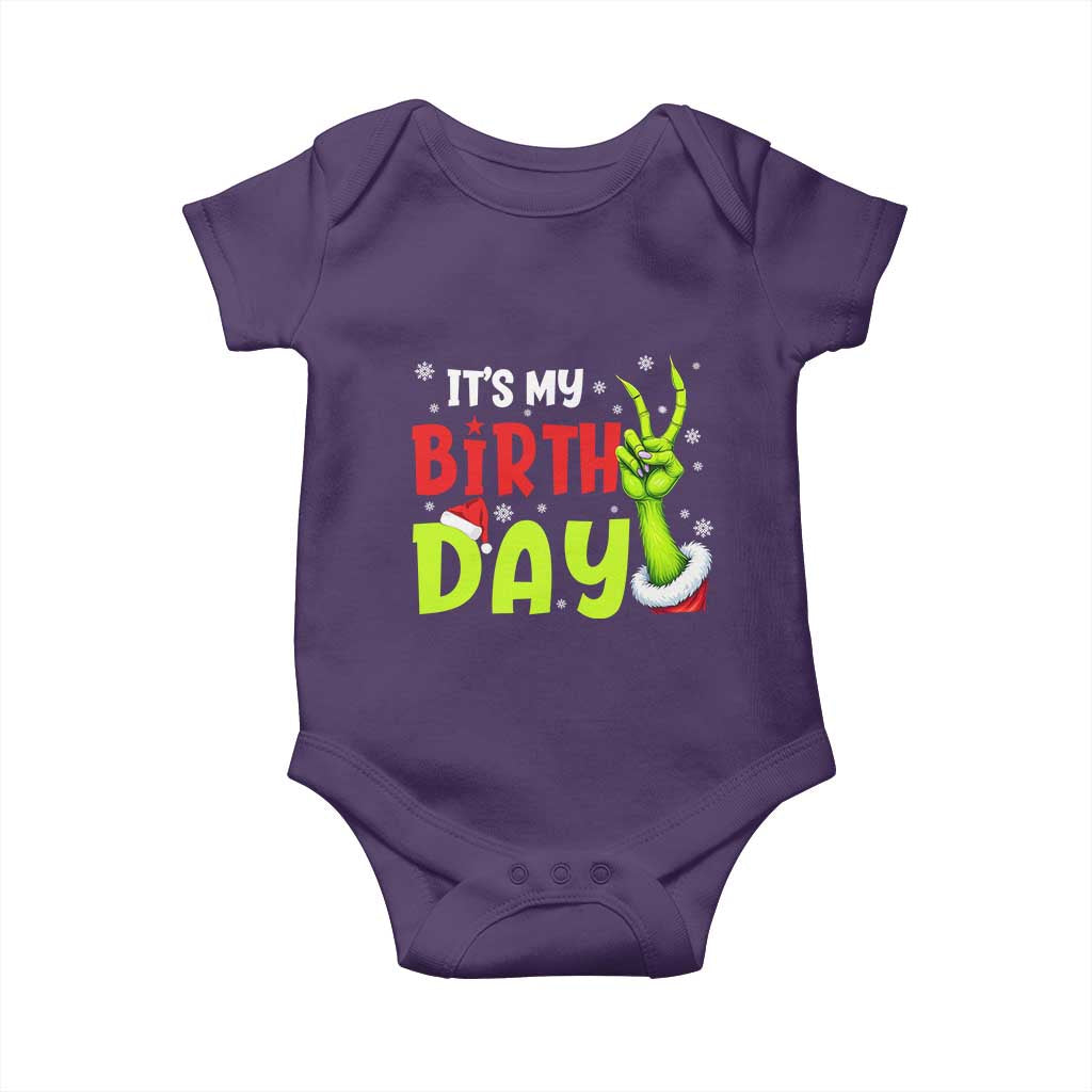 It's My Birthday Christmas Baby Onesie Funny Bday Xmas TS10 Purple Print Your Wear