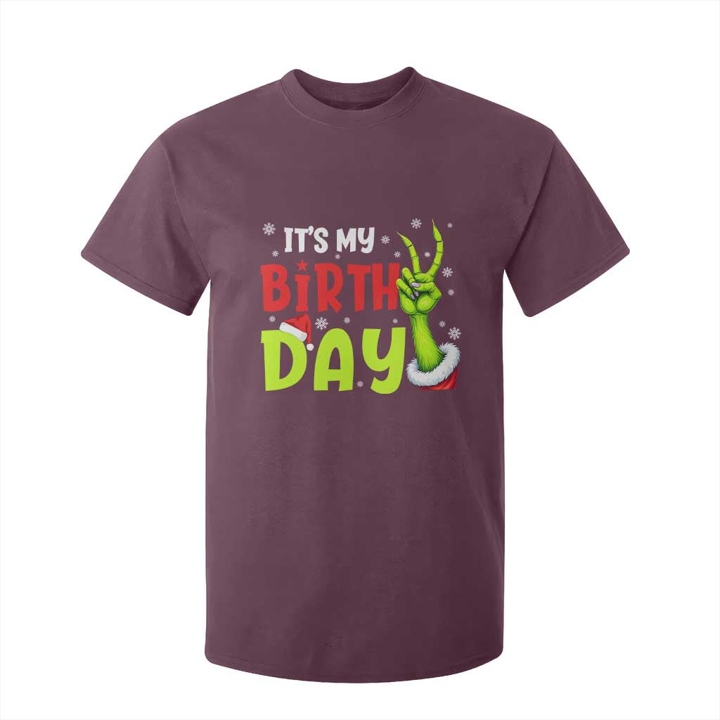 It's My Birthday Christmas T Shirt For Kid Funny Bday Xmas TS10 Maroon Print Your Wear