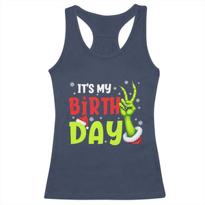 It's My Birthday Christmas Racerback Tank Top Funny Bday Xmas TS10 Navy Print Your Wear
