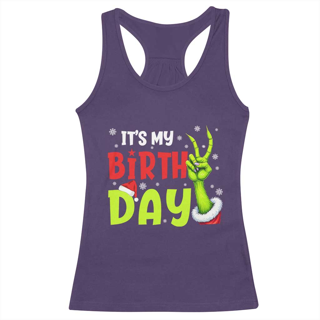 It's My Birthday Christmas Racerback Tank Top Funny Bday Xmas TS10 Purple Print Your Wear