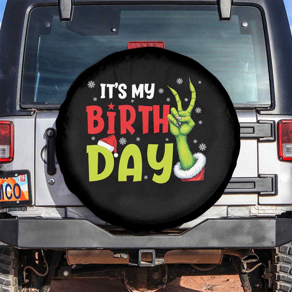 It's My Birthday Christmas Spare Tire Cover Funny Bday Xmas TS10 No hole Black Print Your Wear