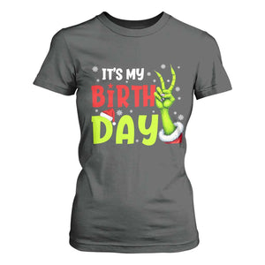 It's My Birthday Christmas T Shirt For Women Funny Bday Xmas TS10 Dark Heather Print Your Wear