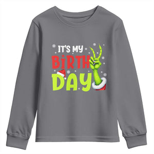 It's My Birthday Christmas Youth Sweatshirt Funny Bday Xmas TS10 Charcoal Print Your Wear