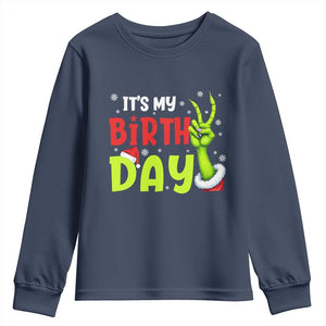 It's My Birthday Christmas Youth Sweatshirt Funny Bday Xmas TS10 Navy Print Your Wear