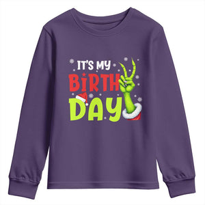 It's My Birthday Christmas Youth Sweatshirt Funny Bday Xmas TS10 Purple Print Your Wear