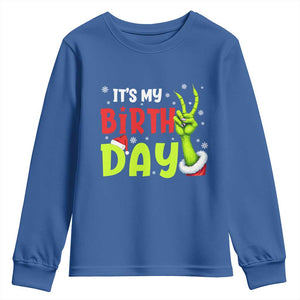 It's My Birthday Christmas Youth Sweatshirt Funny Bday Xmas TS10 Royal Blue Print Your Wear