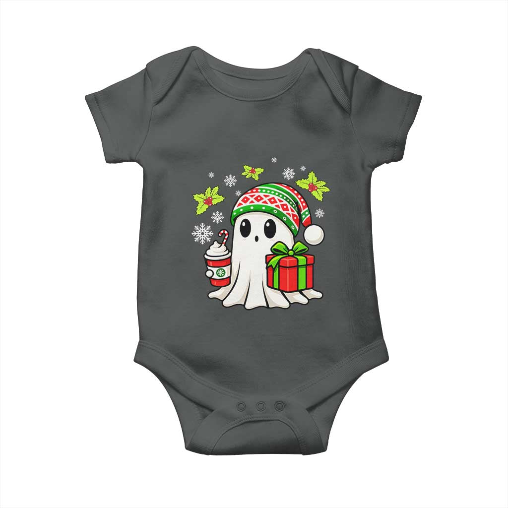 Ghost Santa Christmas Baby Onesie Holiday Xmas Halloween TS10 Dark Heather Print Your Wear