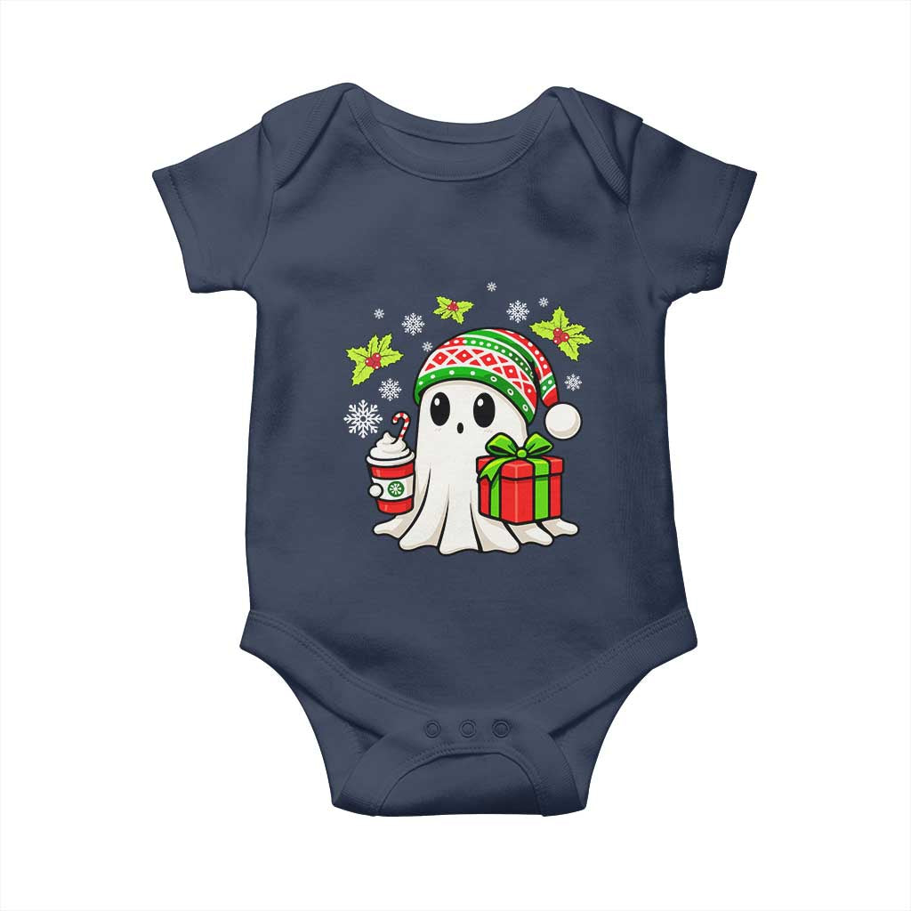 Ghost Santa Christmas Baby Onesie Holiday Xmas Halloween TS10 Navy Print Your Wear